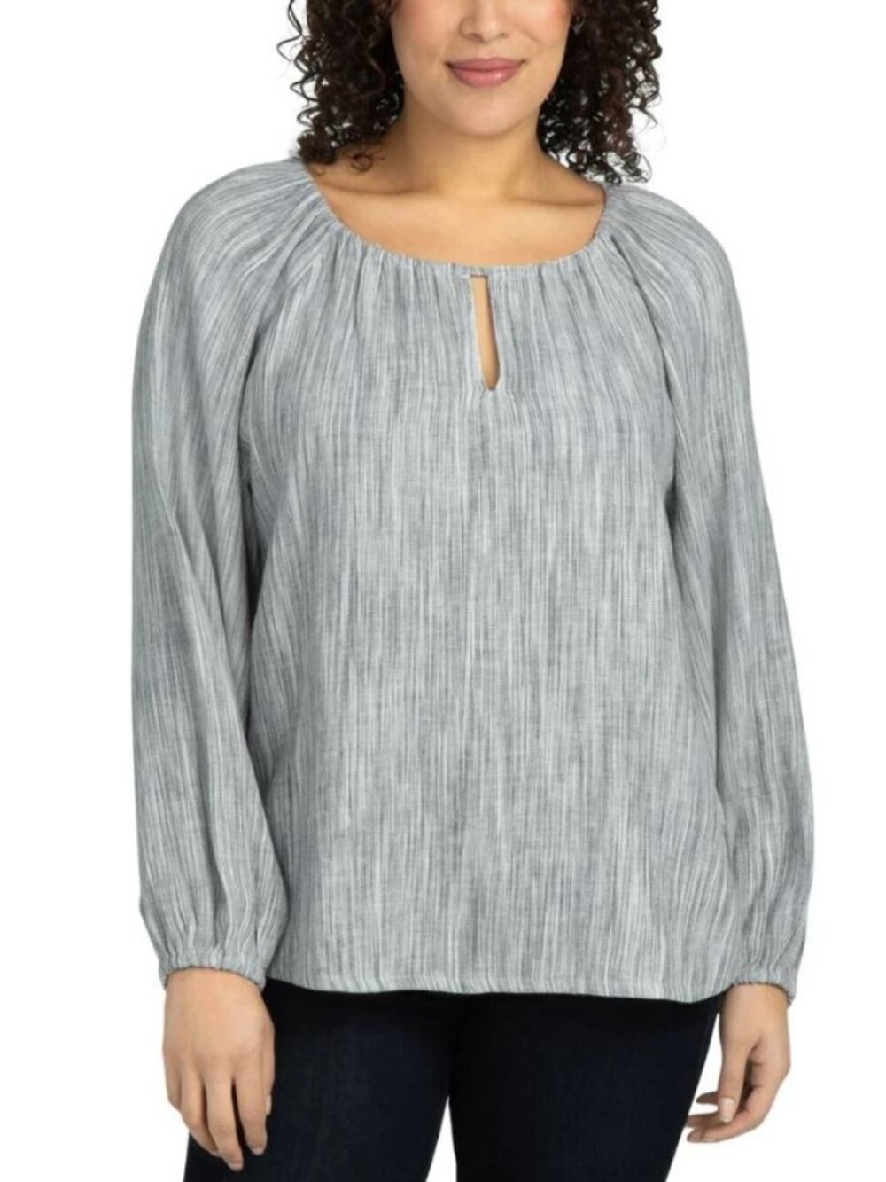 Boston Traders Women's Long Sleeve Blouse, Black, Large